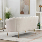 Small Mini Room Couch Two-Seater Sofa with Gold Metal Leg - 2 Seat