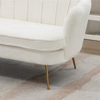 Small Mini Room Couch Two-Seater Sofa with Gold Metal Leg - 2 Seat