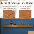 Solid Pine Wall Mounted Fireplace Mantel Floating Shelf