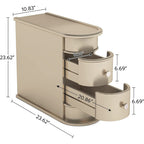 Solid Wood Chairside End Table, Two-Drawer Narrow Side Table Slim