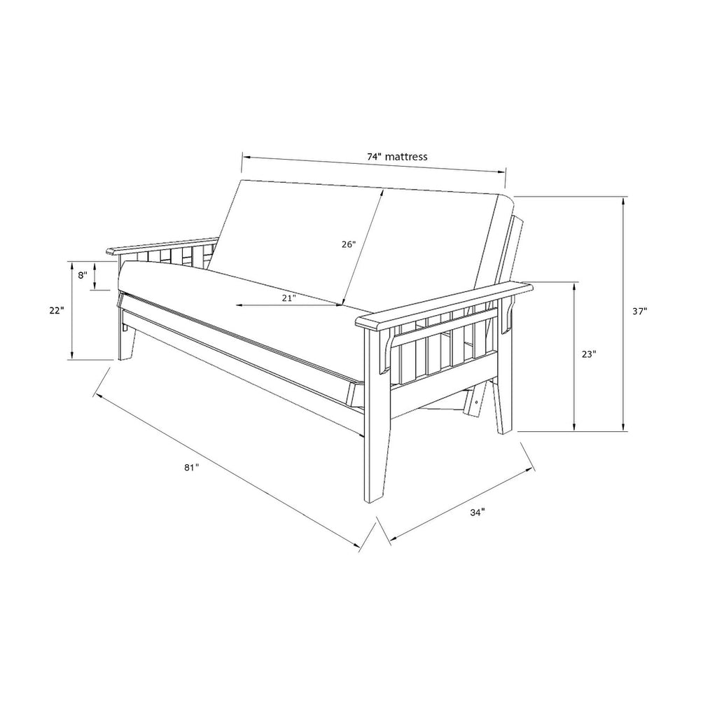 Somette Tucson Full-size Rustic Walnut Futon Set with Mattress