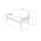 Somette Tucson Full-size Rustic Walnut Futon Set with Mattress