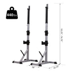 Soozier Steel 2-piece Height Adjustable Barbell Squat Rack/Bench Press - N/A