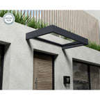Sophia 3 ft. Grey Clear Door and Window Awning