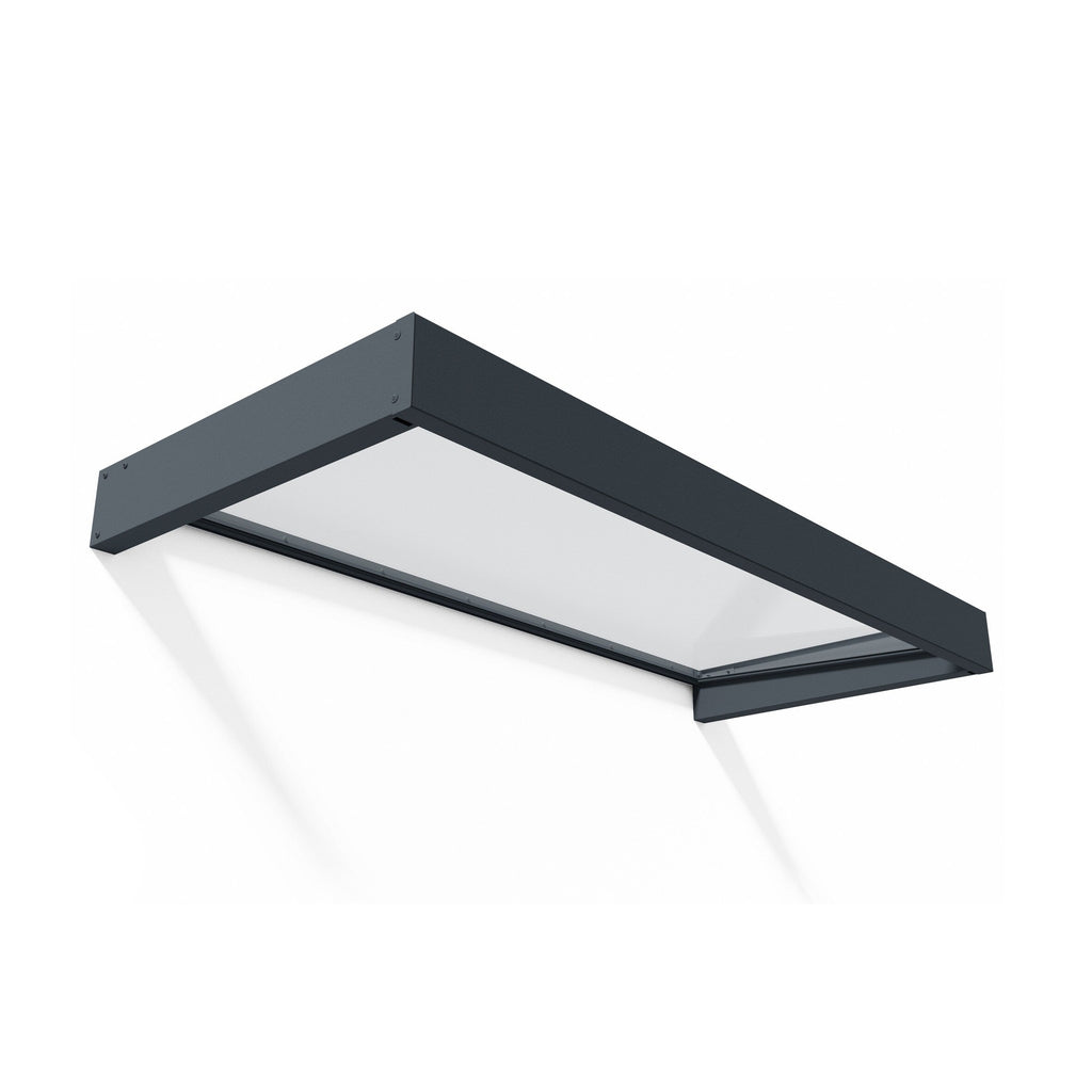 Sophia 3 ft. Grey Clear Door and Window Awning