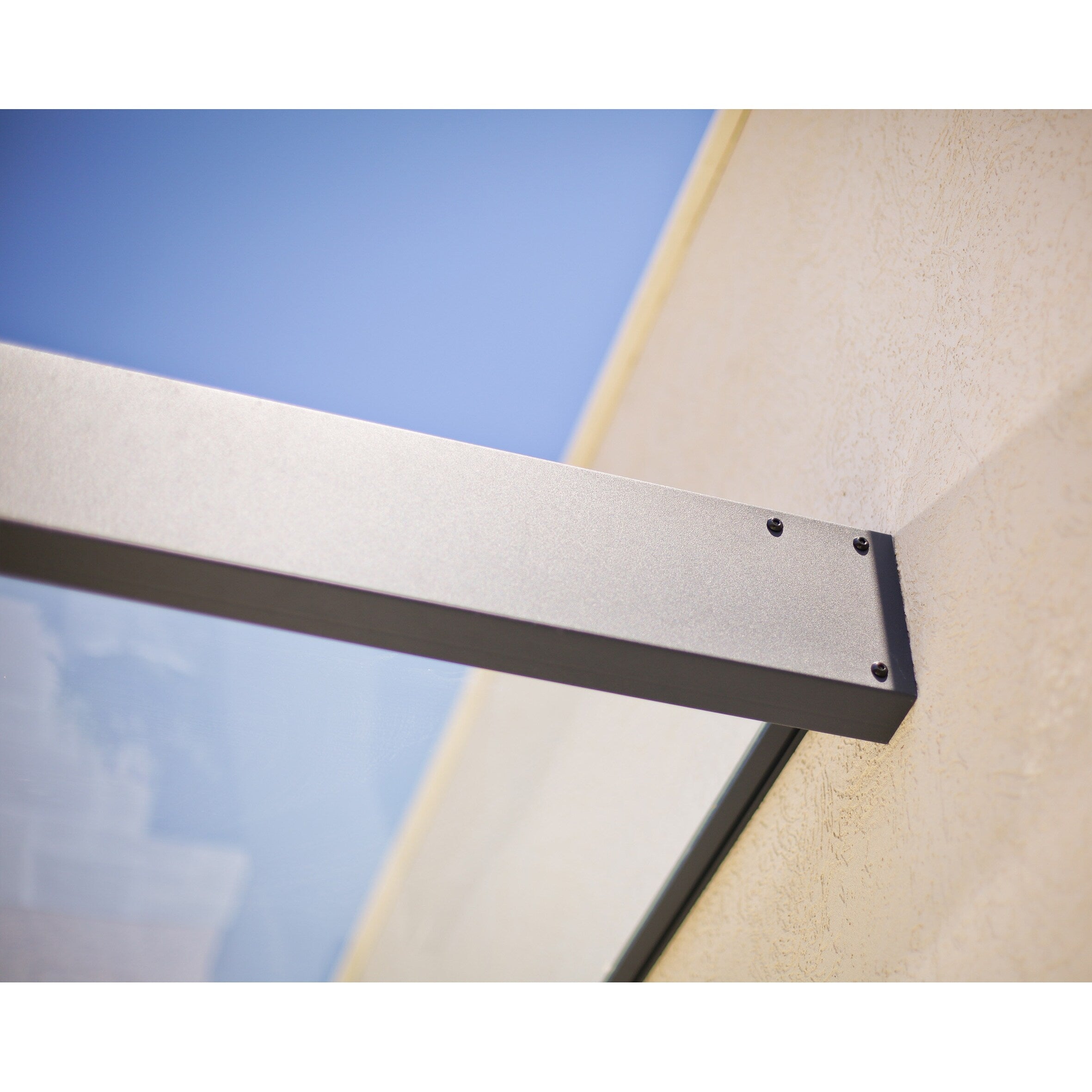 Sophia 3 ft. Grey Clear Door and Window Awning