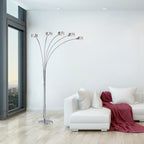 Strick & Bolton Charlie Brushed Steel Arched 5-light Floor Lamp