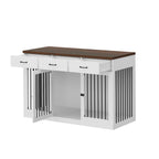 Stylish Wooden Dog Crate Furniture with Storage, 3 Drawers