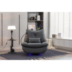 Swivel Glider Power Recliner with Bluetooth Speakers, Phone Holder, USB and Type-C Charging Ports, Hidden Arm Storage