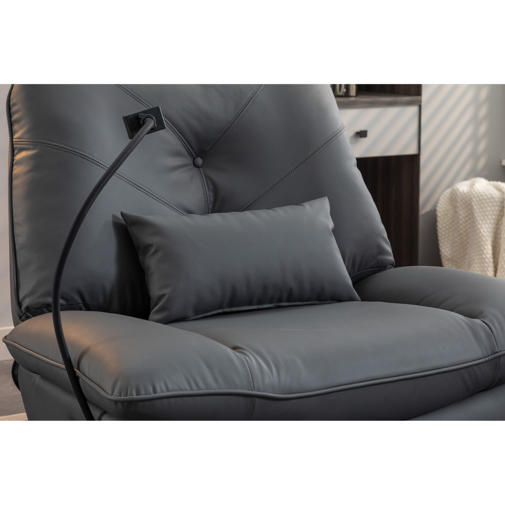 Swivel Glider Power Recliner with Bluetooth Speakers, Phone Holder, USB and Type-C Charging Ports, Hidden Arm Storage