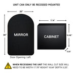 TEHOME Aristes Recessed Framed Medicine Cabinet with Mirror and Adjustable Shelves