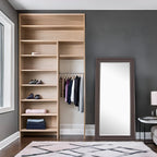 Tall Mirror Full Body Oversized Mirror Smooth Faux Wood Frame Rectangle Wall Mounted Hanging Mirror