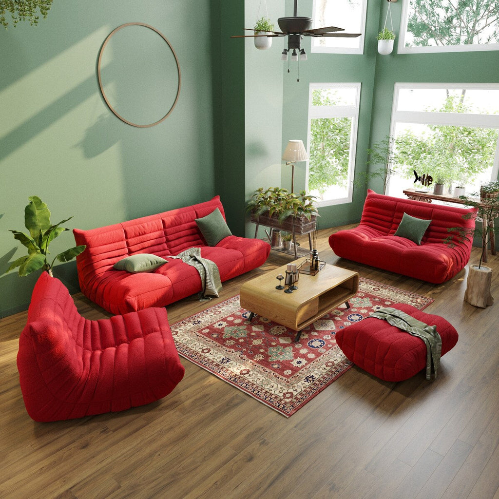 Teddy Velvet Sofa Bean Bag Couch Sets