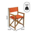 Theo Classic Mid-Century Outdoor Acacia Wood Foldable Diamond-Quilted Back Director Chair with Cushion, (Set of 2) by JONATHAN Y