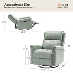 Tobias Traditional Swivel And Rocker Power Recliner Set of 2 by HULALA HOME