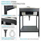 Transolid EWS-2422S 24-in W x 22-in D x 35-in H Stainless Steel Laundry Sink and Wash Stand - 24-in x 22-in