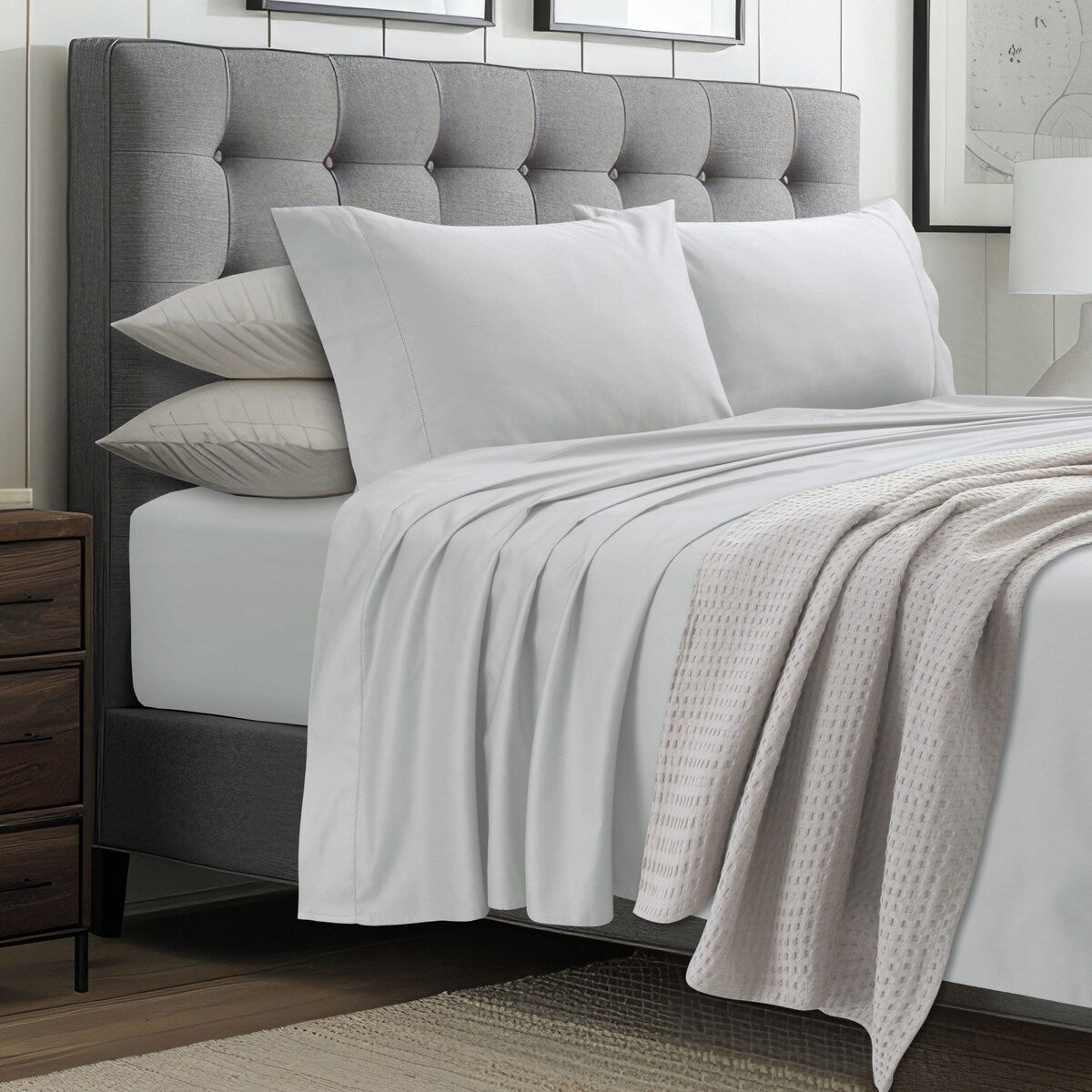 Tribeca Living 1000 Thread Count Egyptian Cotton Extra Deep Pocket Bed Sheet Set