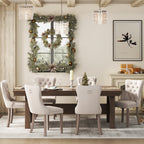 Upholstered Tufted Velvet Dining Chair with Solid Wood Legs Set of 6