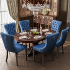 Upholstered Tufted Velvet Dining Chair with Solid Wood Legs Set of 6