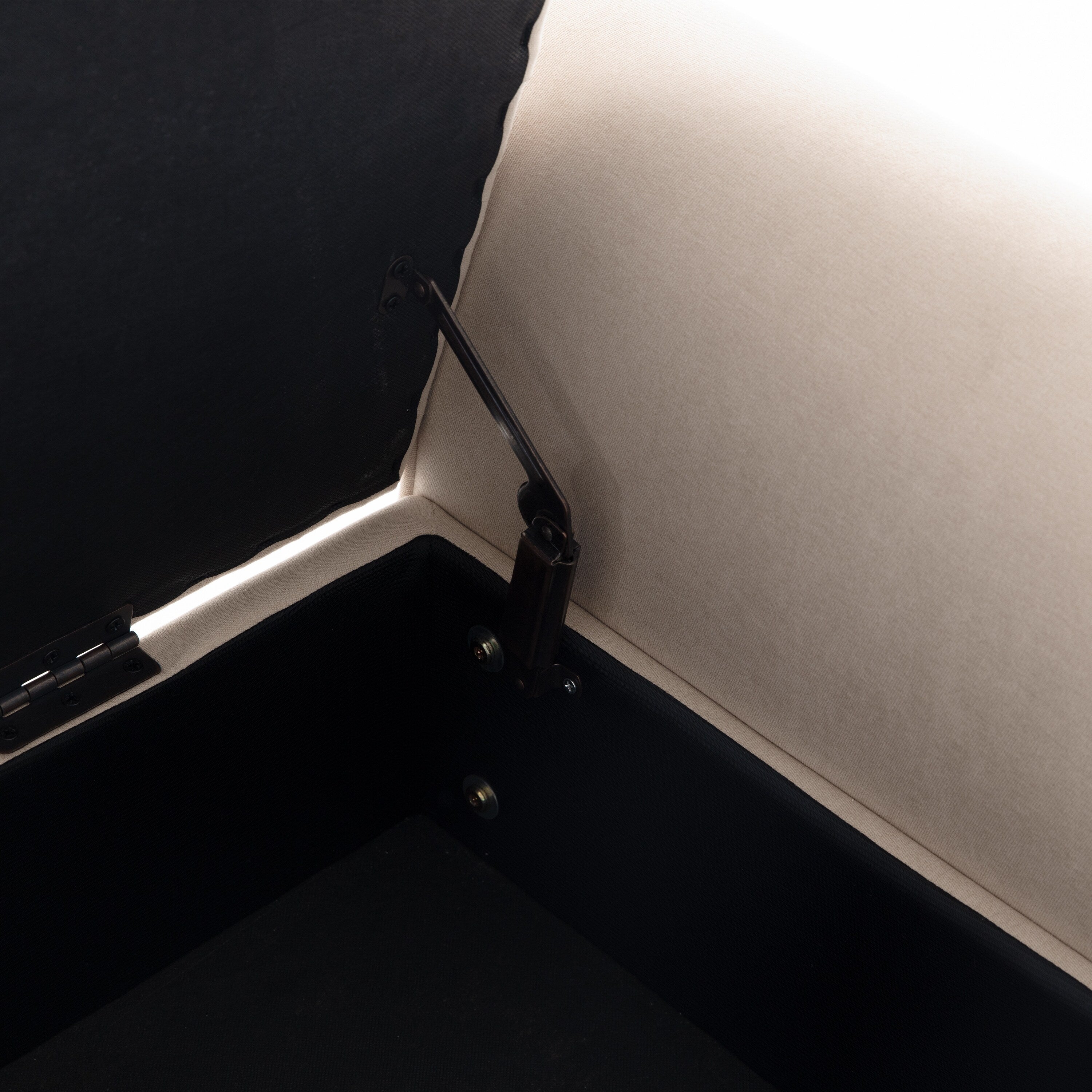 Upholstered Storage Bench Arm Bench Entryway Bench with Tufted Flip Top 50.4 Inches