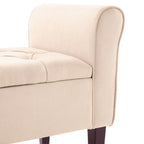Upholstered Storage Bench Arm Bench Entryway Bench with Tufted Flip Top 50.4 Inches