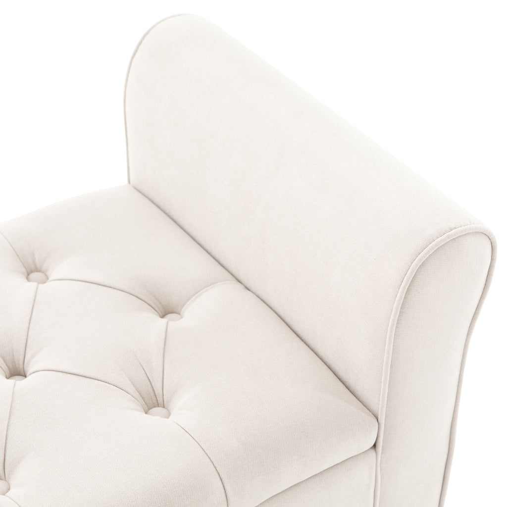 Upholstered Storage Bench Arm Bench Entryway Bench with Tufted Flip Top 50.4 Inches