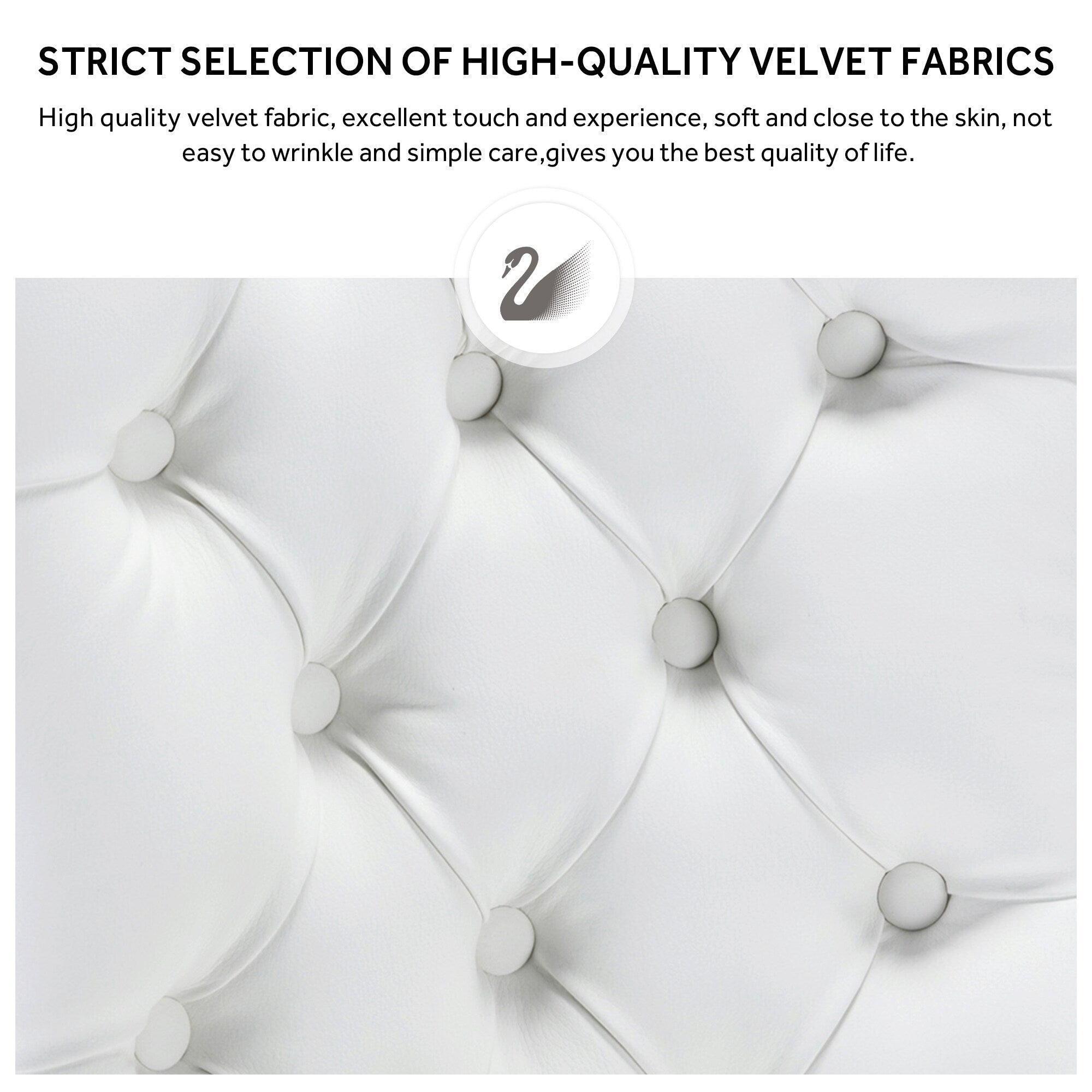 Upholstered Tufted Velvet Dining Chair with Solid Wood Legs Set of 6