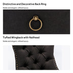 Upholstered Tufted Velvet Dining Chair with Solid Wood Legs Set of 6