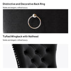 Upholstered Tufted Velvet Dining Chair with Solid Wood Legs Set of 6