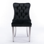 Upholstered Tufted Velvet Dining Chair with Solid Wood Legs Set of 6