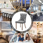 Upholstered Tufted Velvet Dining Chair with Solid Wood Legs Set of 6