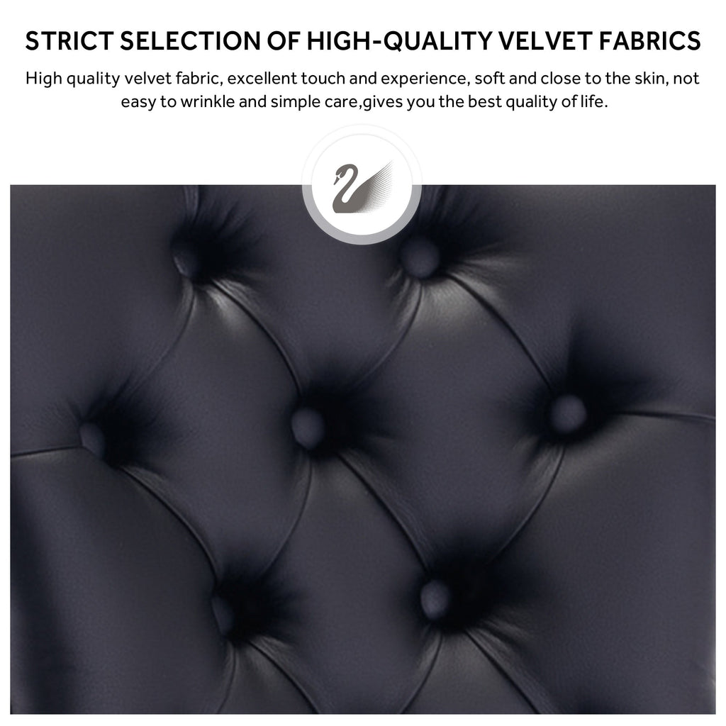 Upholstered Tufted Velvet Dining Chair with Solid Wood Legs Set of 6