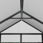 VEIKOUS Aluminum Walk-In Garden Greenhouse Kit with Adjustable Roof Vent and Lockable Door Grey