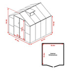 VEIKOUS Aluminum Walk-In Garden Greenhouse Kit with Adjustable Roof Vent and Lockable Door Grey