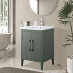 Vanity Art 20 or 24 or 30 Single Sink Bathroom Vanity Cabinet with Ceramic Top