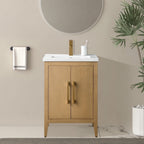 Vanity Art 20 or 24 or 30 Single Sink Bathroom Vanity Cabinet with Ceramic Top