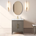 Vanity Art 20 or 24 or 30 Single Sink Bathroom Vanity Cabinet with Ceramic Top