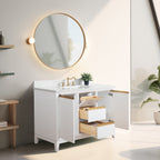 Vanity Art Bathroom Vanity with Ceramic Sink and Engineered Marble Top