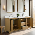 Vanity Art Bathroom Vanity with Ceramic Sink and Engineered Marble Top