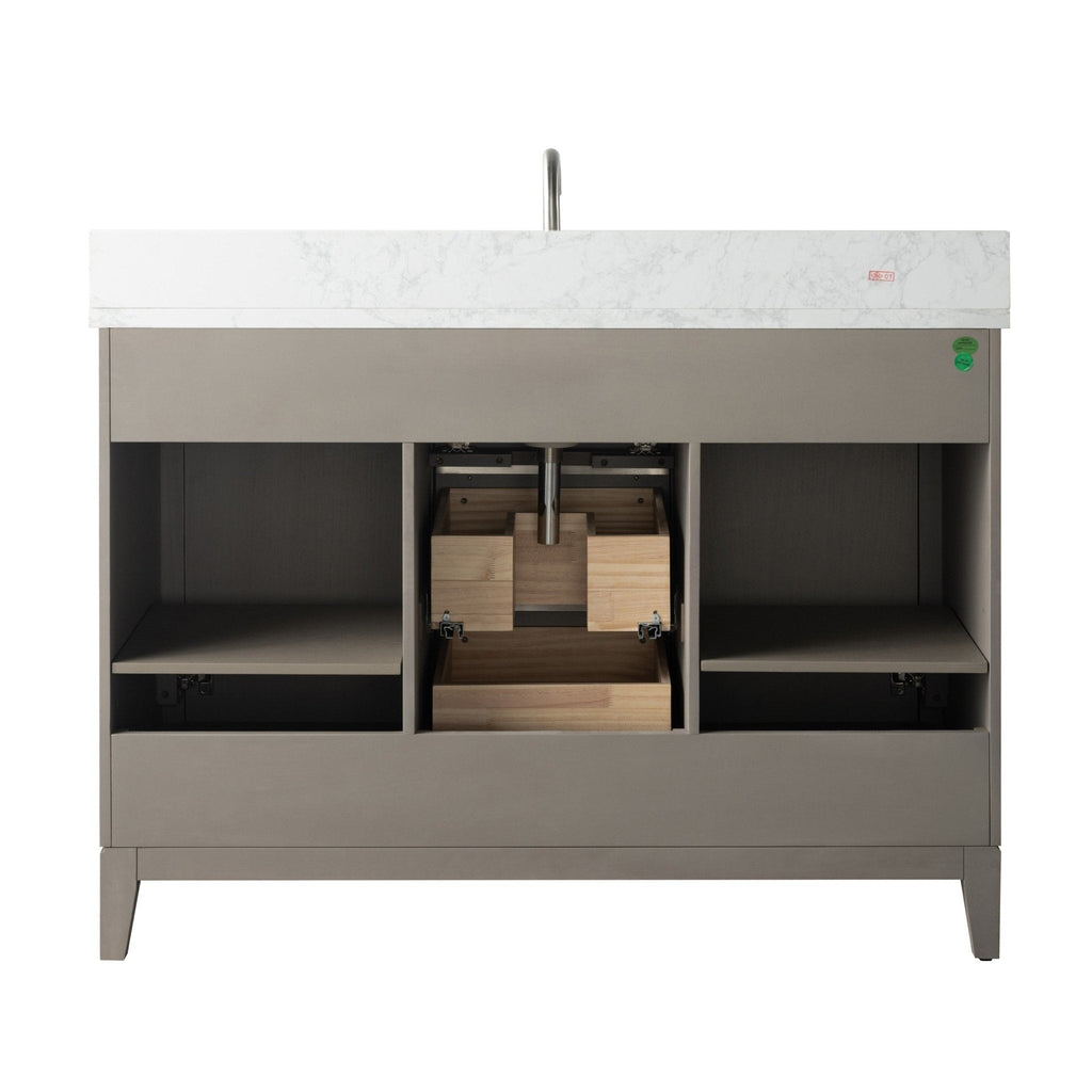 Vanity Art Bathroom Vanity with Ceramic Sink and Engineered Marble Top