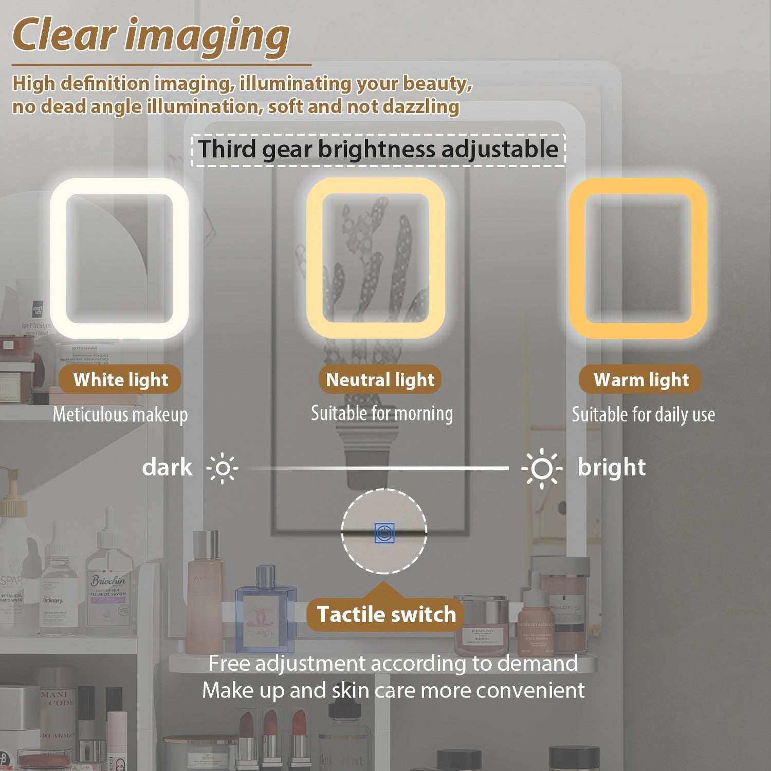 Vanity Set With Mirror and Lamp Home Makeup Dressing Table with Stool