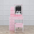 Vanity Set With Mirror and Lamp Home Makeup Dressing Table with Stool