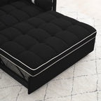 Velvet Convertible 55'' 2-Seater Sleeper Sofa with Pull-Out Bed, Adjustable Recline, Side Pockets, and Phone Holder