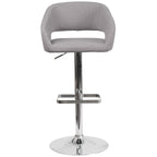 Modern Upholstered Adjustable-Height Barstool with Rounded Back