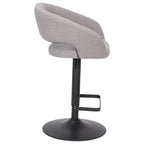 Modern Upholstered Adjustable-Height Barstool with Rounded Back