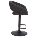 Modern Upholstered Adjustable-Height Barstool with Rounded Back