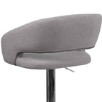 Modern Upholstered Adjustable-Height Barstool with Rounded Back