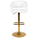 Modern Upholstered Adjustable-Height Barstool with Rounded Back