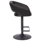 Modern Upholstered Adjustable-Height Barstool with Rounded Back