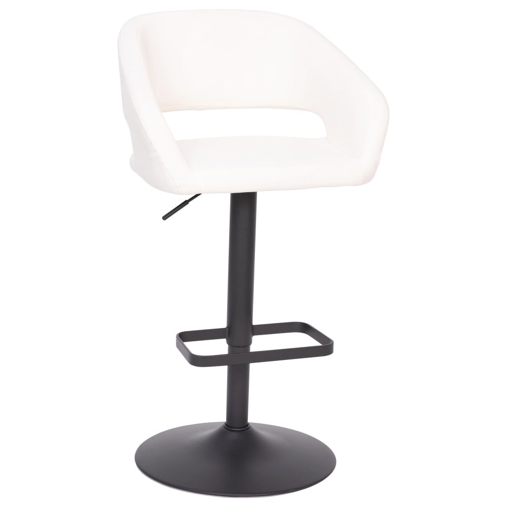 Modern Upholstered Adjustable-Height Barstool with Rounded Back